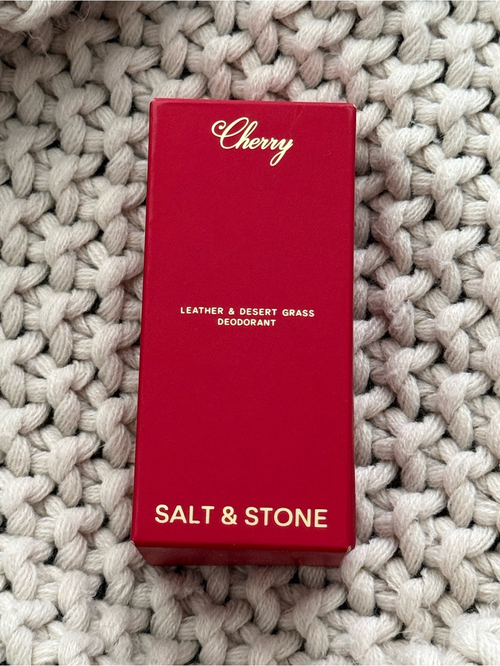 Salt & Stone Cherry Leather & Desert Grass Deodorant Stick - Red - Picture 3 of 3